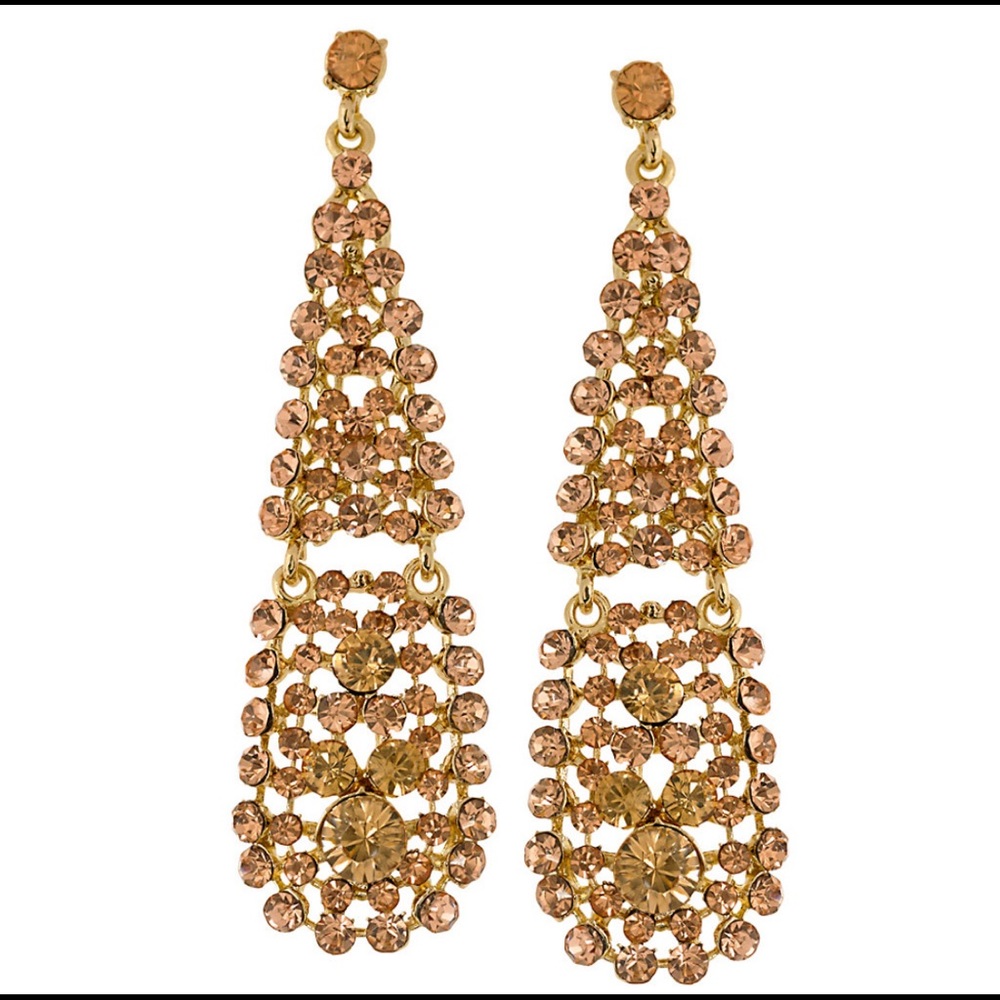 Large Light Colorado Topaz Crystal Teardrop Earrings-Boutique